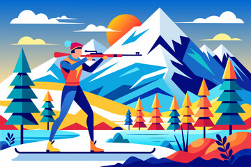 Fototapeta premium biathlon sport background