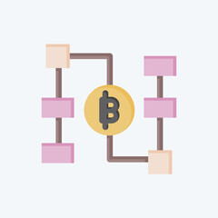 Icon Blockchain. related to Future Technology symbol. flat style. simple design editable. simple illustration