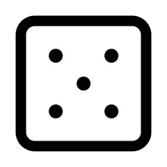 Dice five icon in outline style. Simple dice vector illustration — pixel-perfect icon.