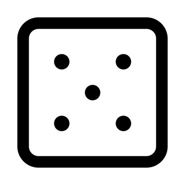 Dice five icon in outline style. Simple dice vector illustration &mdash; pixel-perfect icon.