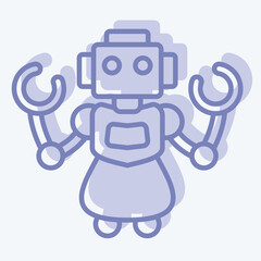 Icon Personal Robot. related to Future Technology symbol. two tone style. simple design editable. simple illustration