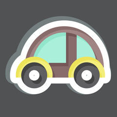 Sticker Driverless Car. related to Future Technology symbol. simple design editable. simple illustration