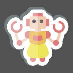 Sticker Personal Robot. related to Future Technology symbol. simple design editable. simple illustration