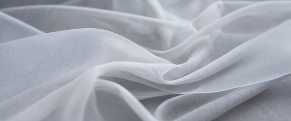 Obraz premium Folds of ghostly thin silver fabric