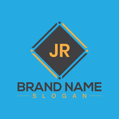 Letter JR initial logo or monogram design