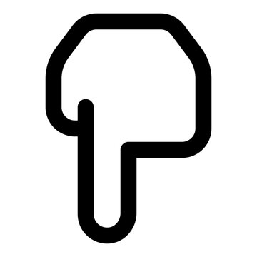 recommend clip art: Hand pointing down icon in outline style. Simple gesture vector illustration — pixel-perfect icon.
