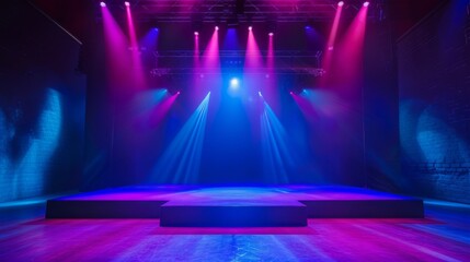 Modern dance stage light background with spotlight illuminated for modern dance production stage