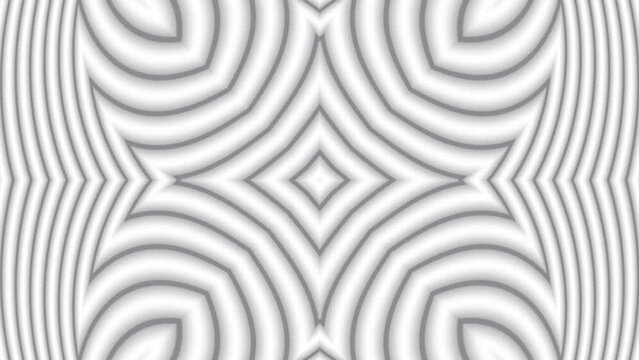 Abstract white background. Trendy wave line mandala background 4k animation .