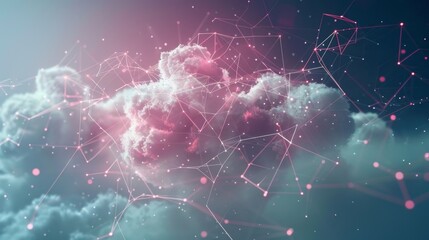 Digital Cloud Network Concept, Great for Connectivity and Cloud Services Themes