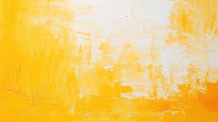 Yellow textured paint strokes. Oil painting on canvas.