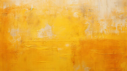 Yellow textured paint strokes. Oil painting on canvas.