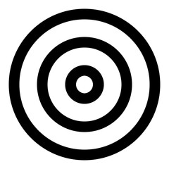 Bullseye target icon in outline style. Simple circles pattern vector — pixel-perfect icon.