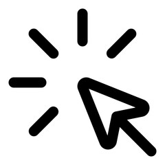 Cursor click icon in outline style. Simple pointer vector — pixel-perfect icon.