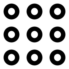 Dots menu icon in outline style. Simple grid vector — pixel-perfect icon.