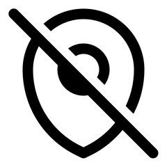 Location off icon in outline style. Simple GPS tracker vector illustration &mdash; pixel-perfect icon.