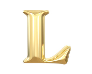 Letter L Gold 3D Render