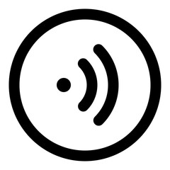 Signal wave icon in outline style. Simple audio waveform vector illustration — pixel-perfect icon.