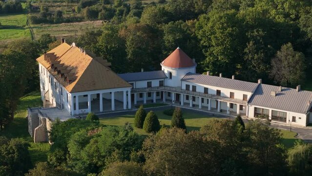 Beautiful Castle Forest Lesko Aerial View Poland