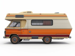 Camper van isolated on white background