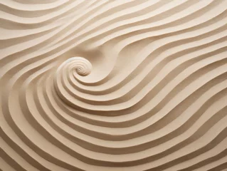 Papier Peint photo Lavable Pierres dans le sable texture of beige sand with spiral patterns and stones. nature concept, background, place for text,