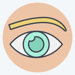 Icon Eyelashes. related to Cosmetic symbol. color mate style. simple design editable. simple illustration