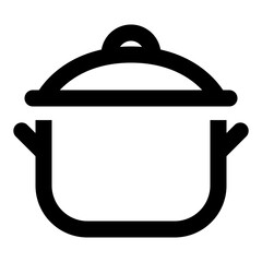 Boiling pan icon in outline style. Simple kitchen vector — pixel-perfect icon.