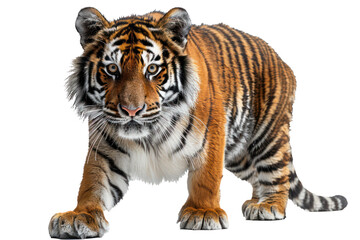 Obraz premium Tiger White background Isolate full body