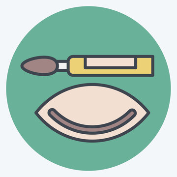 recommend clip art: Icon Eyeliner. related to Cosmetic symbol. color mate style. simple design editable. simple illustration