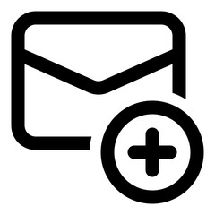 Obraz premium Add email icon in outline style. Simple message vector — Pixel-perfect icon.
