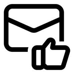 Like email icon in outline style. Simple message vector — Pixel-perfect icon.