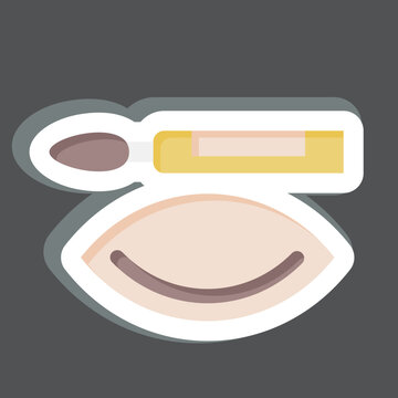 recommend clip art: Sticker Eyeliner. related to Cosmetic symbol. simple design editable. simple illustration