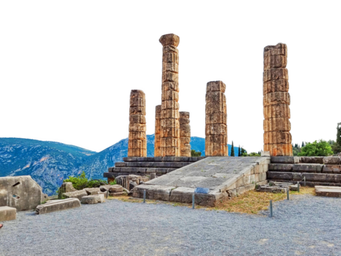 greece delphi appolo temple columns ancient