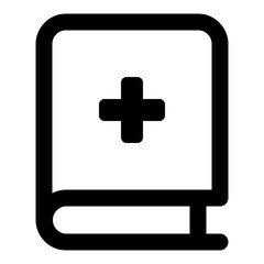 Medical book icon in outline style. Simple education vector — Pixel-perfect icon.