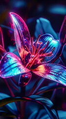 A lily with LEDs for petals, glowing with every touch. mobile phone wallpaper