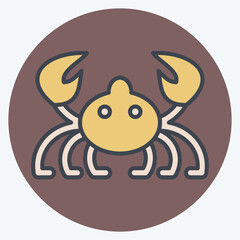 Icon Crab. related to Sea symbol. color mate style. simple design editable. simple illustration