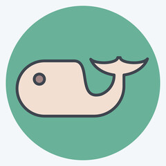 Icon Dolphin. related to Sea symbol. color mate style. simple design editable. simple illustration