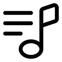 Music list line icon vector