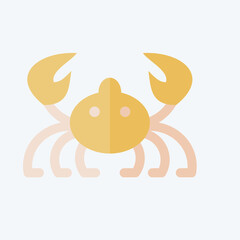 Icon Crab. related to Sea symbol. flat style. simple design editable. simple illustration