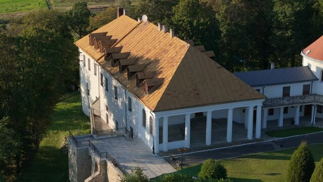 Beautiful Castle Lesko Aerial View Poland