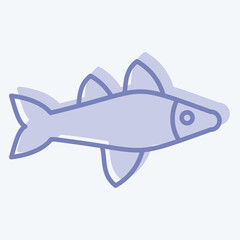 Icon Fish. related to Sea symbol. two tone style. simple design editable. simple illustration