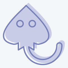 Icon Manta Ray. related to Sea symbol. two tone style. simple design editable. simple illustration