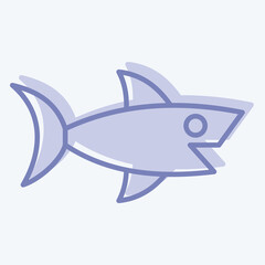 Icon Shark. related to Sea symbol. two tone style. simple design editable. simple illustration