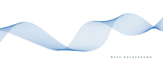 Fototapeta premium Abstract vector background with blue wavy lines. Blue lines vector illustration. Curved wave. Abstract wave element for design.
