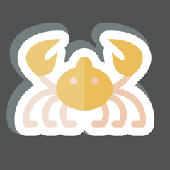 Sticker Crab. related to Sea symbol. simple design editable. simple illustration