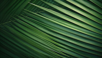 Emerald Whispers: A Captivating Close-Up of a Vibrant Palm Leaf