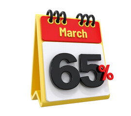 65Percent Discount Off Sale Calendar March