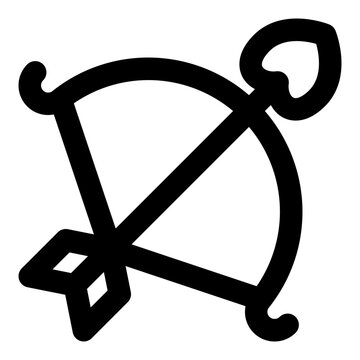 recommend clip art: Cupid arrow icon in outline style. Simple heart crossbow vector illustration — pixel-perfect icon.