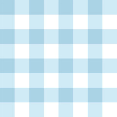 Gingham check plaid pattern in sky blue. Can be used for wallpaper, wrapping paper, tablecloth, cards, patterns for clothes and other. Vector illustration.