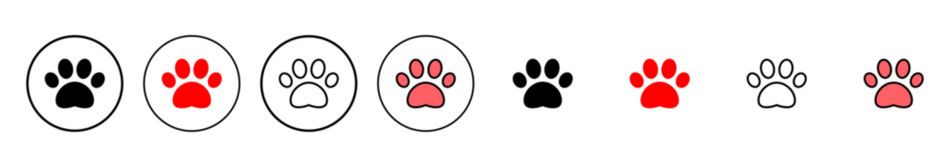 Paw icon vector illustration. paw print sign and symbol. dog or cat paw