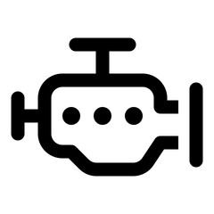 Engine icon in outline style. Simple motor vector illustration — pixel-perfect icon.
